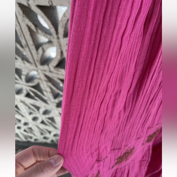 Free People Lovers Lane Pink Cotton Gauze Maxi Dress Size Small - Picture 4 of 16